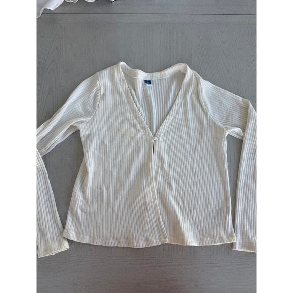 Old Navy White Single Button Cardigan Angelcore Romantic Coquette Cottagecore G - Picture 1 of 6